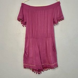 Womens Romper Size Small Off Shoulder Purple Comfy Casual Boho Contemporary